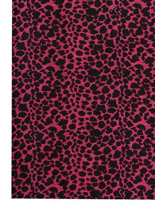 Vastramay Cheetah Print Pink Base Cotton Blend Running Fabric
