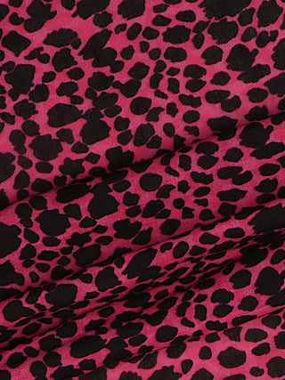 Vastramay Cheetah Print Pink Base Cotton Blend Running Fabric