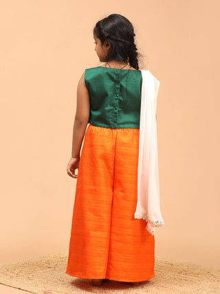 VASTRAMAY Girl's Republic Day Special Palazzo Set