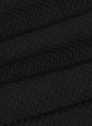 Checks Black Quilted Fabric