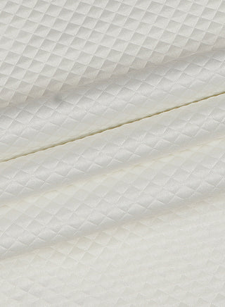 Checks White Quilted Fabric