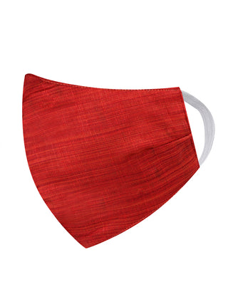 Unisex 2 Ply Self Design Red Cotton Textured Reusable Face Mask