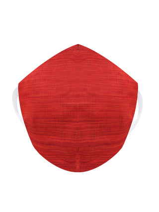 Unisex 2 Ply Self Design Red Cotton Textured Reusable Face Mask