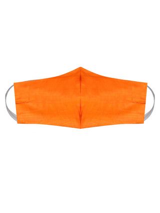 Unisex 2 Ply Orange Cotton Textured Reusable Face Mask