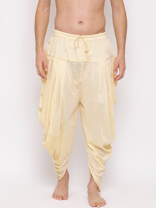 VASTRAMAY Men's Cream Solid Dhoti Pant