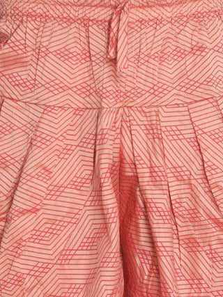 Men's Pink Cotton Silk Blend Dhoti