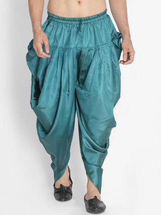 Men's Green Silk Blend Dhoti