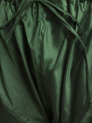 VASTRAMAY Men's Green Silk Blend Woven Blazer And Solid Viscose Kurta With Pajama Set