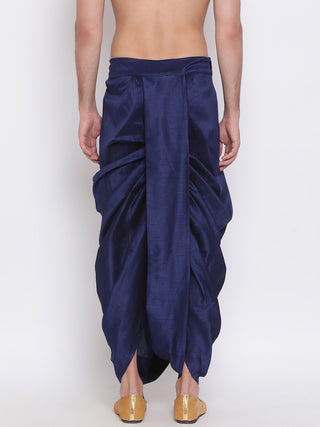 VM By VASTRAMAY Men's Navy Blue Embroidered Dhoti Pant