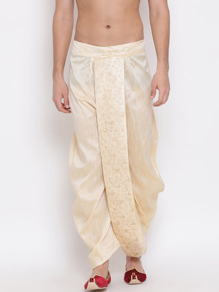 VM By VASTRAMAY Men's Gold Embroidered Dhoti Pant