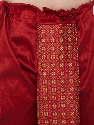 VM By Vastramay Men's Maroon Embroidred Dhoti