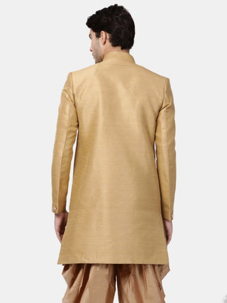 Men's Beige Silk Blend Sherwani Only Top