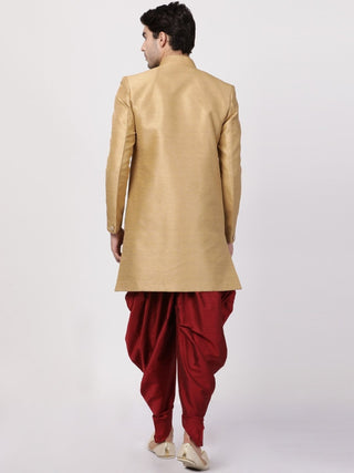 Men's Beige Silk Blend Sherwani Set