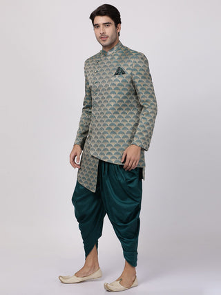 Men's Green Silk Blend Sherwani Set
