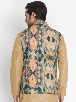 Men's Multicolor Silk Blend Ethnic Jacket