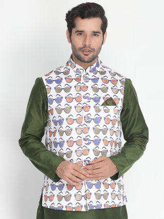 Vastramay Cotton Satin Blend Multicolor Baap Beta Ethnic Jacket