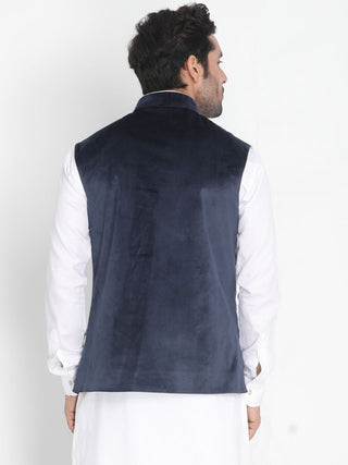 Men's Blue Velvet Ethnic Jacket