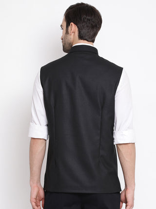 Vastramay Baap Beta Cotton Blend Black Jacket