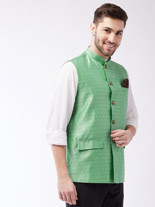 Vastramay Green Baap Beta Ethnic Jacket Set