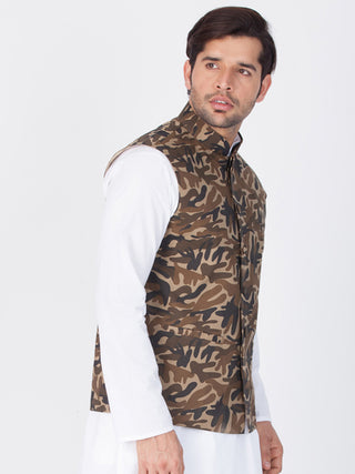 Men's Camouflage Print Cotton Ethnic Jacket