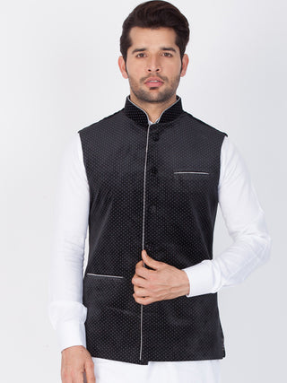 VASTRAMAY Velvet Black Color  Baap Beta Ethnic Jacket