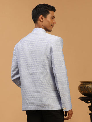VASTRAMAY Men's Lavender Silk Blend Woven Jodhpuri