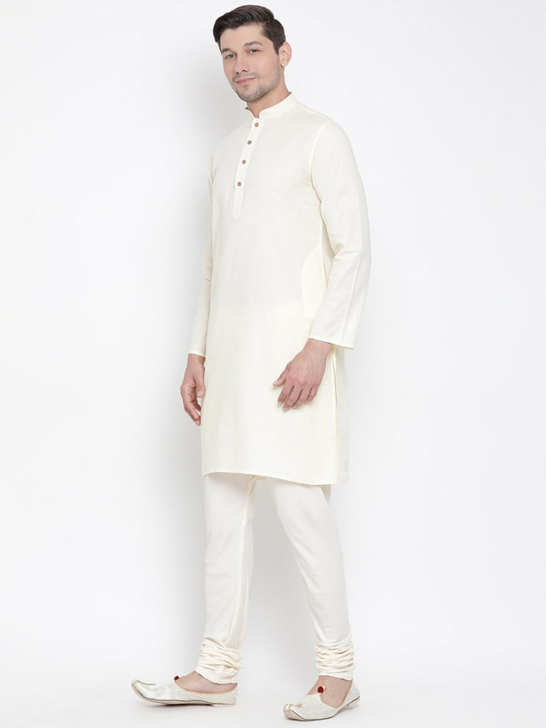 Men's Beige Cotton Kurta and Pyjama Set