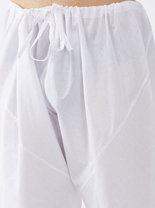 VASTRAMAY Men's Black Cotton Linen Blend Kurta and Pyjama Set