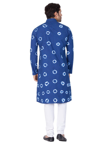 Men's Blue Cotton Kurta and Pyjama Set