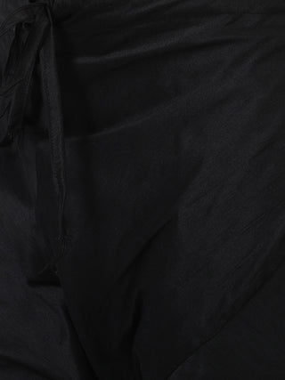 VM By VASTRAMAY Men's Black Cotton Silk Blend Kurta and Pyjama Set