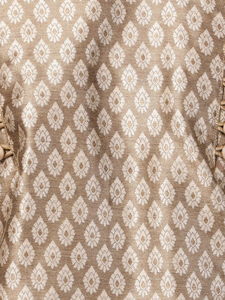 Men's Gold Cotton Silk Blend Kurta and Pyjama Set
