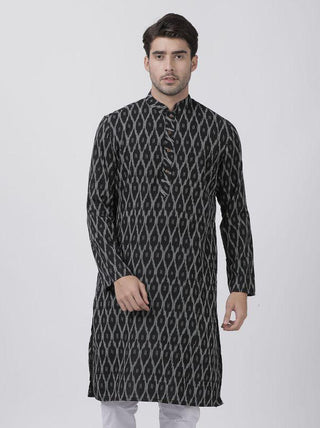 Men's Black Pure Cotton Kurta