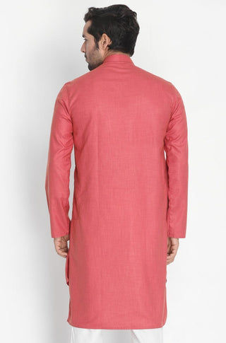 Men's Pink Cotton Kurta