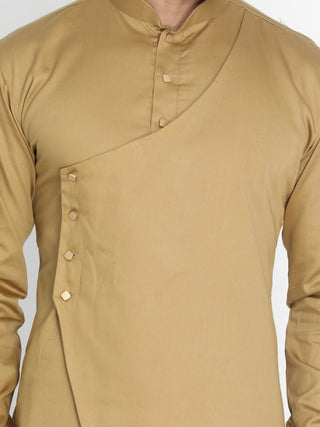 Men's Yellow Cotton Silk Blend Kurta and Pyjama Set