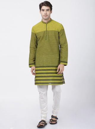 Men's Green Pure Cotton Kurta and Pyjama Set