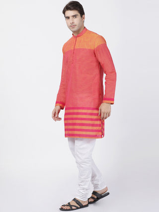 Men's Pink Pure Cotton Kurta and Pyjama Set
