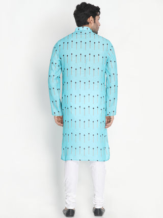 Vastramay Cotton Blend Light Blue Baap Beta Kurta Pyjama set