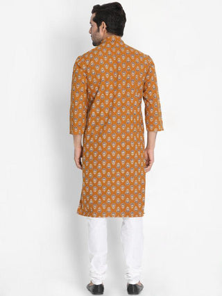 Men's Yellow Cotton Kurta and Pyjama Set