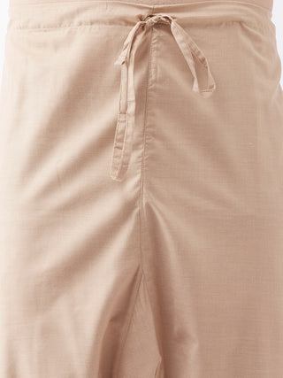 VM BY VASTRAMAY Men's Chiku Cotton Blend Kurta and Pyjama Set