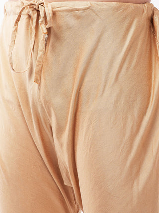 VASTRAMAY Men's Maroon And Rose Gold Silk Blend Kurta Pyjama Set