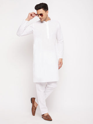 VM BY VASTRAMAY Men's White Kurta And Pajama Set