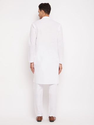 VM BY VASTRAMAY Men's White Kurta And Pajama Set