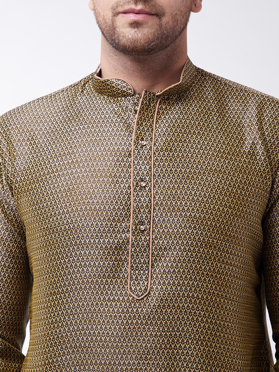 Men's Black Silk Blend Kurta