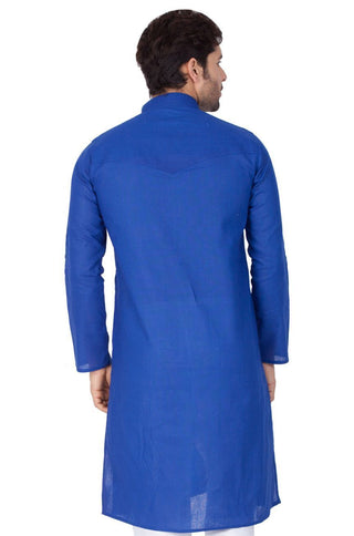 Men's Blue Linen Kurta