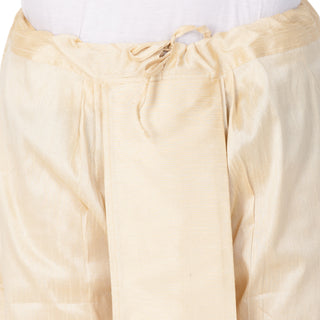 Men's Brown Cotton Silk Blend Kurta and Dhoti Pant Set