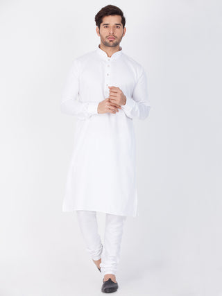 Vastramay Cotton White Baap Beta Kurta Pyjama set