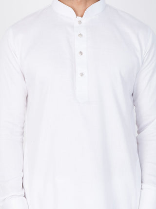 Vastramay Cotton White Baap Beta Kurta Pyjama set
