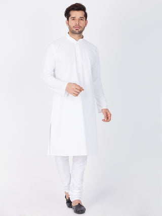 VASTRAMAY Men's White Cotton Kurta and Pyjama Set – vastramay