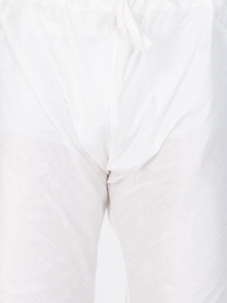 Vastramay Silk Blend White Baap Beta Kurta Pyjama set