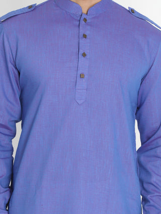 VASTRAMAY Men's Purple Cotton Kurta